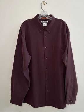 Columbia Sportswear Men's 1X (Big & Tall) Maroon Button Down Shirt
